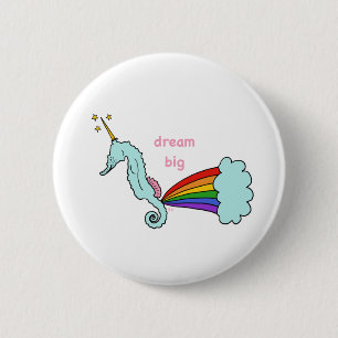 Seepferd-Unicorn-Traumschaltfläche Button