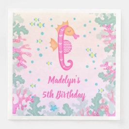 Seepferd unter dem Meer Geburtstag Serviette