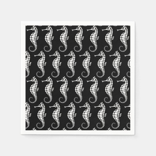 Seepferd White Serviette (Vorderseite)