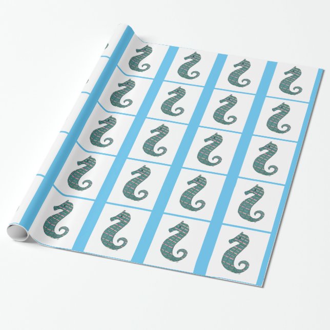 Seepferd-Wrapper Geschenkpapier (Ungerollt)