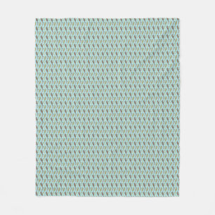 Seepferd Zigzag Muster Aquamarine Fleece Blanket