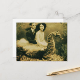 Seepferdchen-Fantasy-Fotografie im Vintage-Stil Postkarte
