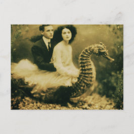 Seepferdchen-Fantasy-Fotografie im Vintage-Stil Postkarte