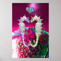 SEEPFERDCHEN IN LIEBE PINK FUCHSIA PERLMUTT
