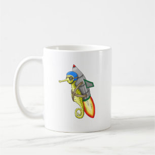 Seepferdchen-Jetpack-Fahrt unter dem Meer Kaffeetasse