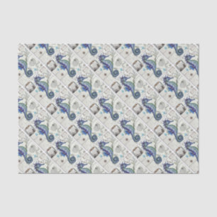 Seepferdchen Karte vintage Seidenpapier