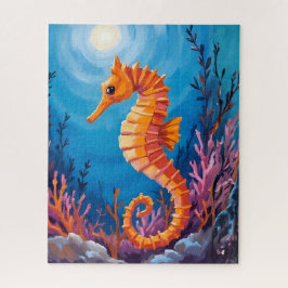 Seepferdchen | Korallenriff Meerestiere Aquarell Puzzle