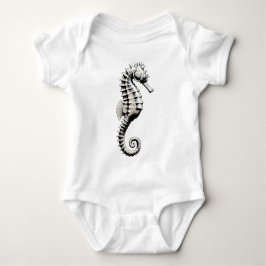 Seepferdchen-Kunst Baby Strampler