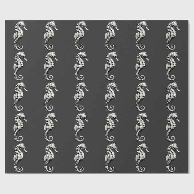 Seepferdchen-Kunst Geschenkpapier (Flach)