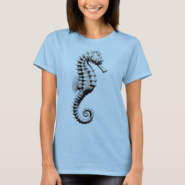Seepferdchen-Kunst T-Shirt (Vorderseite)