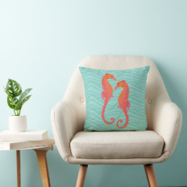 Seepferdchen mit Stammesmarkierungen Kissen