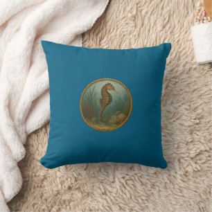 Seepferdchen Ozean Blau Kissen