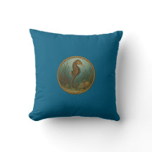 Seepferdchen Ozean Blau Kissen