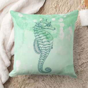 Seepferdchen Ozean Blau Strand Thema Kissen
