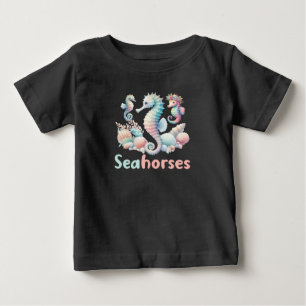 Seepferdchen, Ozean Kreatur Grafik Baby T-shirt