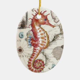 Seepferdchen Shabby Keramik Ornament