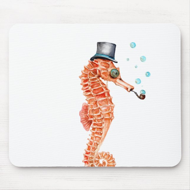 Seepferdchen Steampunk Mousepad (Vorne)