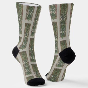 Seepferdchen und Seetang, Vintage Art Nouveau Socken
