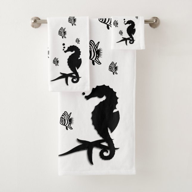 Seepferdchen und Tigerfisch Badhandtuch Set (Insitu)