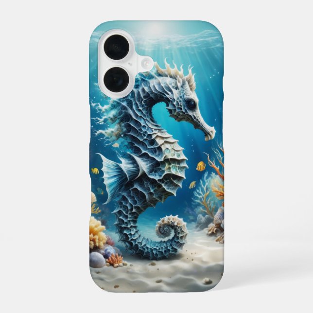 Seepferdchen unter Wasser iPhone 16 Hülle (Rückseite)