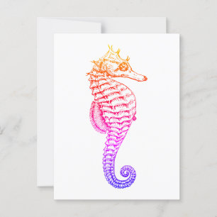Seepferdchen, vintage Meeresillustration Postkarte