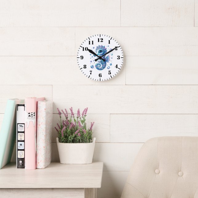 Seepferdchen Wanduhr (Lesesaal)