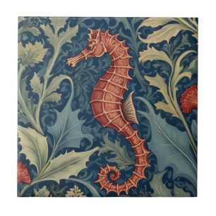Seepferdchen William Morris Stil L Aquatisch Meer Fliese
