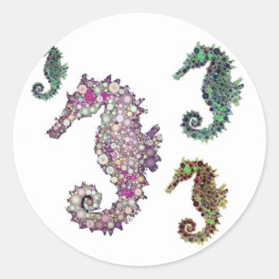 Seepferde Art von LeahG Runder Aufkleber