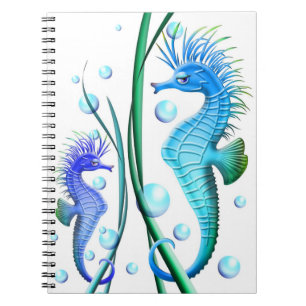 Seepferde Cartoon Notebook Notizblock