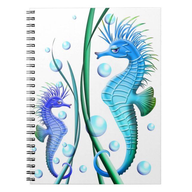Seepferde Cartoon Notebook Notizblock (Vorderseite)