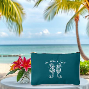 Seepferde-Fischer Core-Hawaiian-Beach-Aquamarin Zubehörtasche