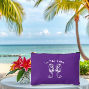 Seepferde-Fischer Core-Hawaiian-Beach-Lila Zubehörtasche