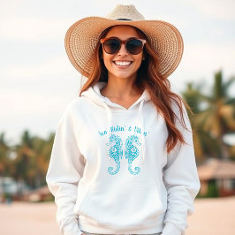 Seepferde-Fischer-Core-Hawaiian Tropical-Azure Hoodie