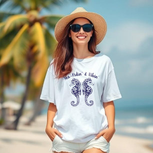 Seepferde-Fischer-Core-Hawaiian Tropical-Blue T-Shirt