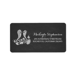 Seepferde für Hochzeiten am Strand Adressaufkleber