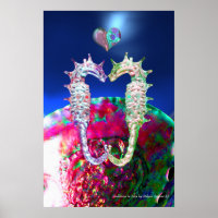 SEEPFERDE IN DER LIEBE, PINK BLAUE MUTTER DER PFLA