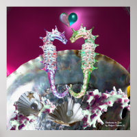 SEEPFERDE IN DER LIEBE, PINKEN AQUAMARIN BLAUEN MU