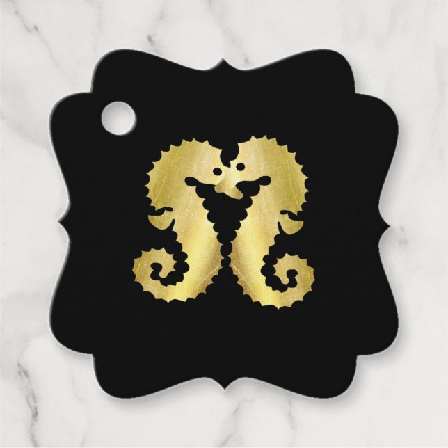 Seepferde Kissing Wedding Vielen Dank Geschenkanhänger (Vorderseite)