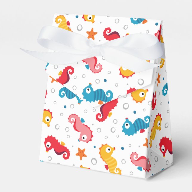 Seepferde Nahtloses Muster Geschenkschachtel (Vorderseite)