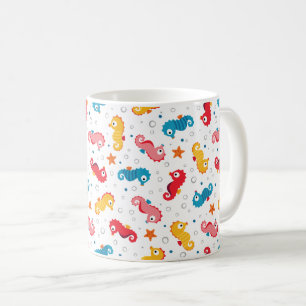Seepferde Nahtloses Muster Kaffeetasse