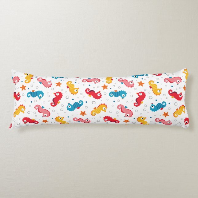 Seepferde Nahtloses Muster Seitenschläferkissen (Vorderseite)