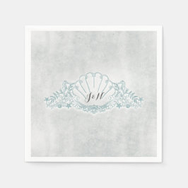 Seepferde & Seashell Beach Wedding Empfang Serviette