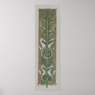 Seepferde und Algen, Vintager Jugendstil Poster