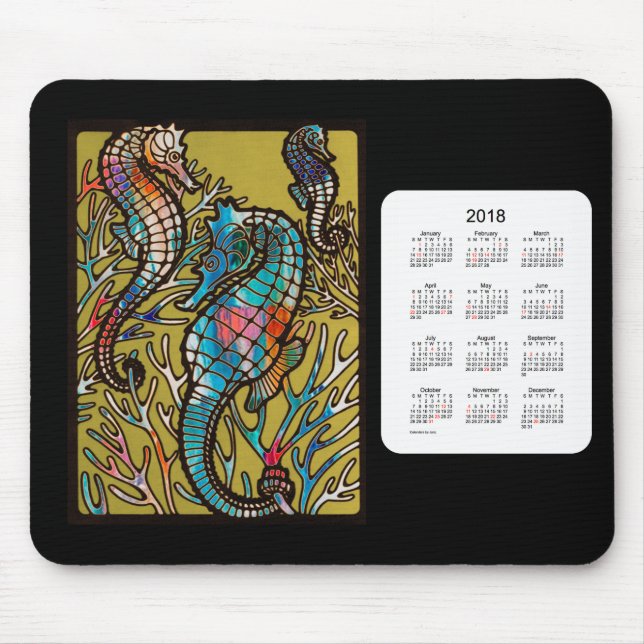 Seepferdekalender 2018 durch Janz Mausunterlage Mousepad (Vorne)