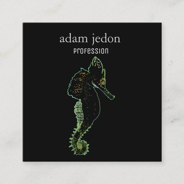 Seepferdekunst-Quadrat-Visitenkarte Quadratische Visitenkarte (Vorderseite)