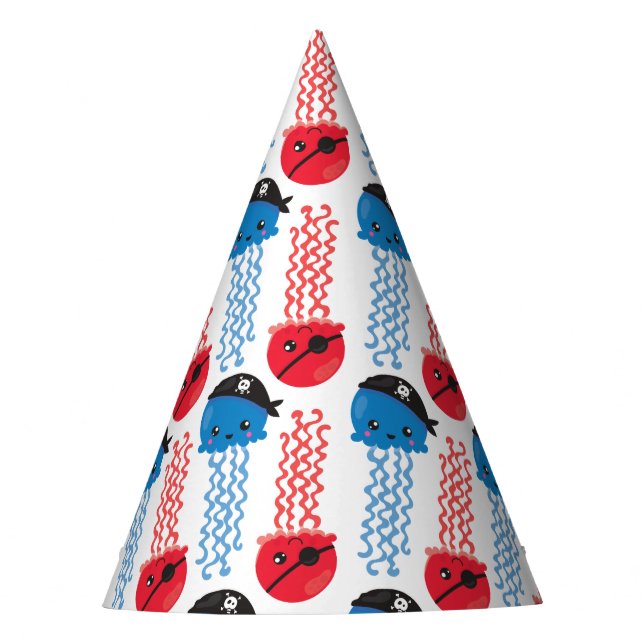 Seeräuber, Quallenfische, Meerestiere Partyhütchen (Vorderseite)