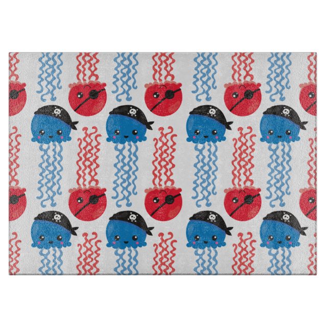 Seeräuber, Quallenfische, Meerestiere Schneidebrett (Vorderseite)