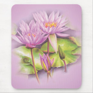 Seerose lila Fine Art floral Mauspad