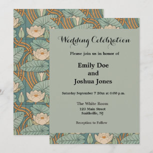 Seerosen Art Nouveau Natur Einladung