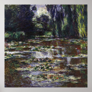 Seerosen im Teich von Claude Monet, Vintage Art Poster